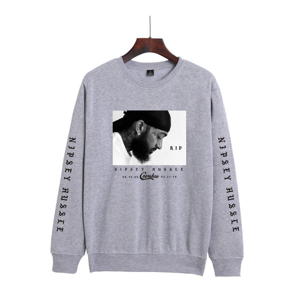 Nipsey Hussle Hoodie Rap Men's and Women's Loose round Neck Sweater
