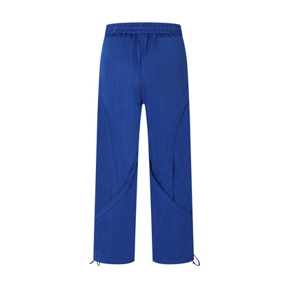 Men Sweatpants Breathable Quick-Drying Mesh Exercise Casual Pants Pleated Stitching Draping Effect Wide-Leg Pants
