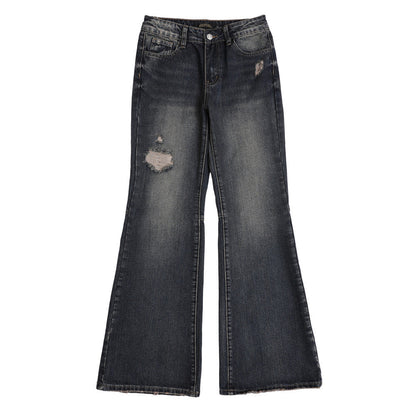 Women Pants Ripped Jeans Women Slim-Fitting Straight Pants Trousers