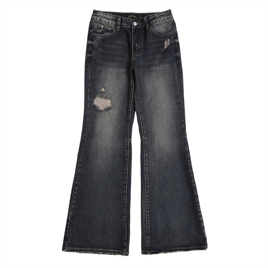 Women Pants Ripped Jeans Women Slim-Fitting Straight Pants Trousers