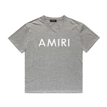 Amiri T Shirt Letter Print Casual Hip Hop round Neck Short Sleeve T-shirt