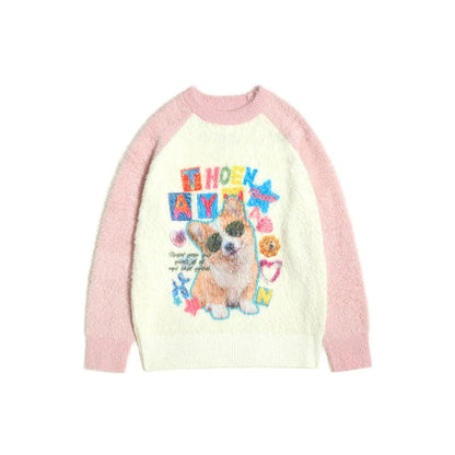 Women Sweater Soft Idle Style Coral Fleece Sweater