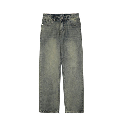 Men Jeans Paste Cloth Embroidery Old Leisure