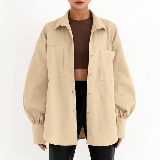 Women Trench Coat Winter Vintage Casual Loose Jacket