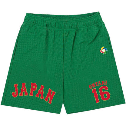 MLB Shorts WBC Otani Shohei No. 16 Ball Shirt Shorts Men's Summer Beach Pants Sports