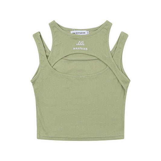 Women Vest Ty2g Vintage Slim-Fitting Suspenders Vest