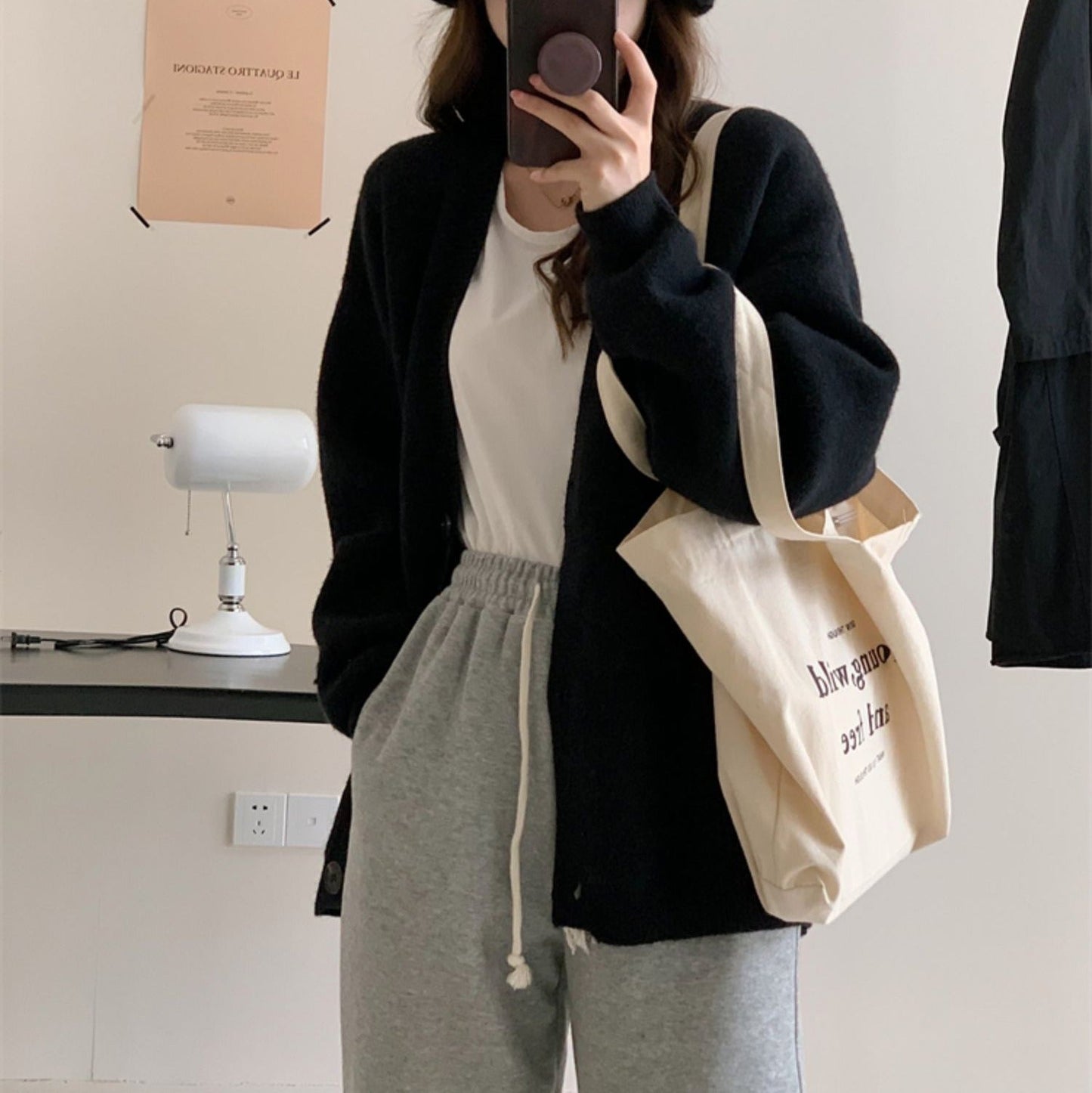Women Knitted Cardigan Autumn and Winter Sweater Cardigan V-neck Knitted Jacket