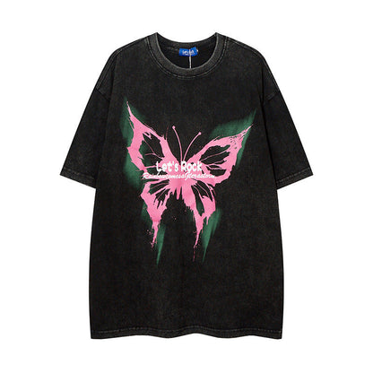Men T-shirt Hip Hop Retro Graffiti Fashion Brand Short Sleeve T-shirt