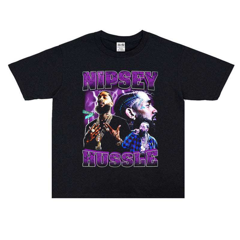 Rock Star T Shirt Nipsey Hussle Printed T-shirt Loose Cotton American Style