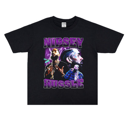 Rock Star T Shirt Nipsey Hussle Printed T-shirt Loose Cotton American Style