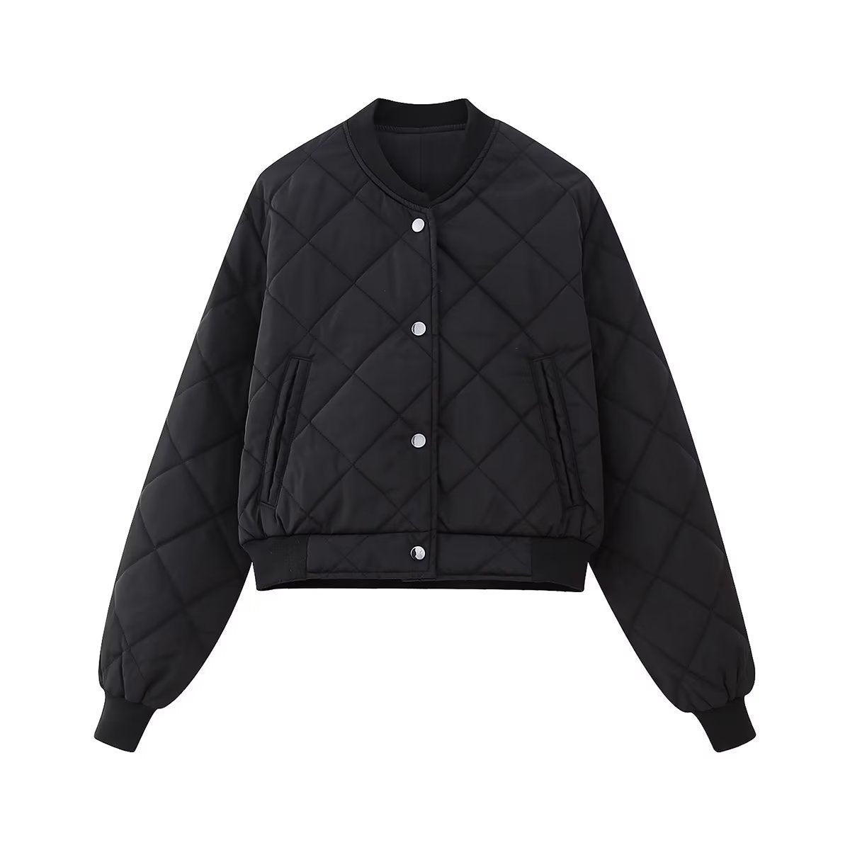 Women Cotton Coat Rhombus Baseball Uniform Jacket