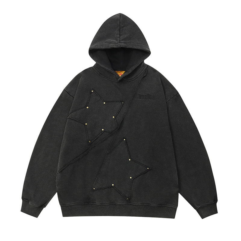 Men Hoodie Hip Hop Wash Oversize Hooded Sweater Vintage Sports Sweater for Men and Women