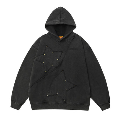 Men Hoodie Hip Hop Wash Oversize Hooded Sweater Vintage Sports Sweater for Men and Women