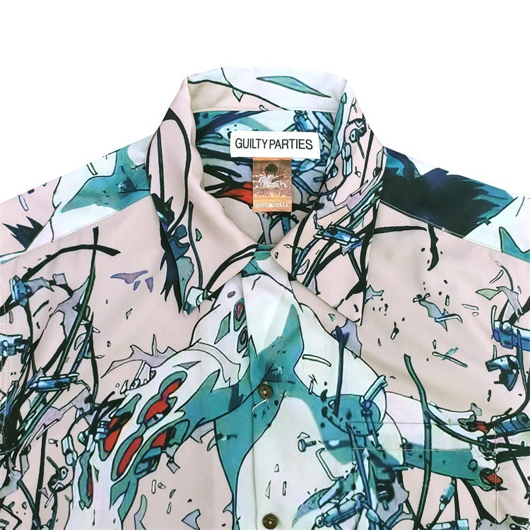 GUILTYPARTIES TIGER Shirts Ghost in the Shell joint print, short-sleeved shirt