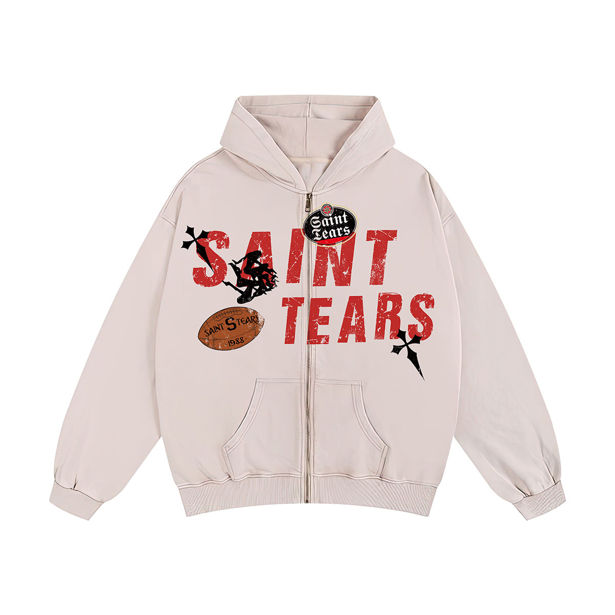 Unisex Hoodies Saint Michael Vintage Loose Cardigan Hoodie
