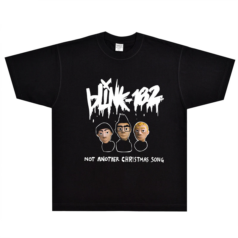 Rock Star T Shirt Blink-182 Not Another Christmas Song T-shirt Rock Band American Street Short Sleeve
