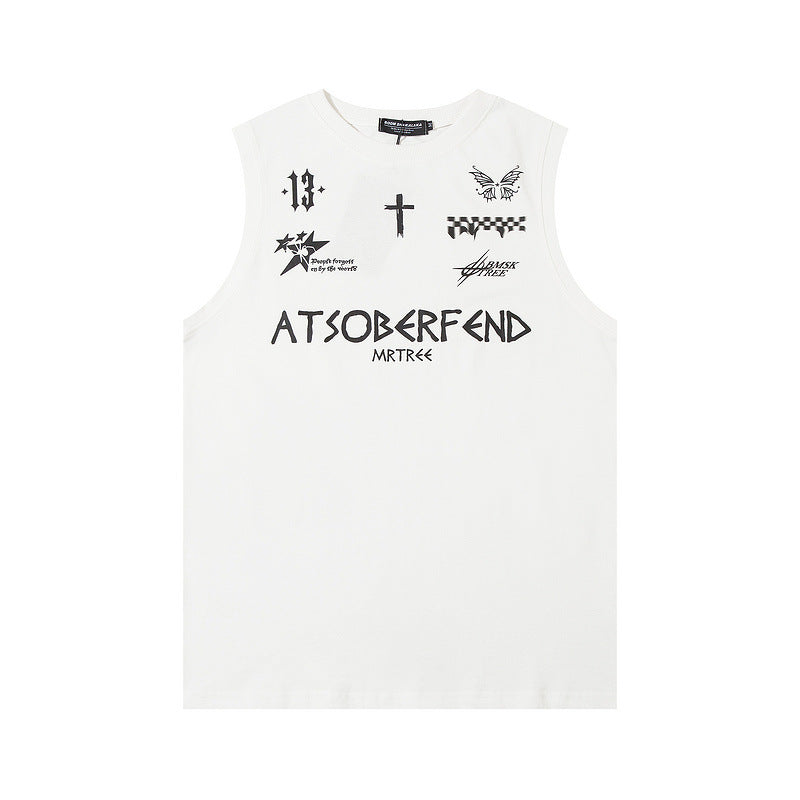 Men Vest Sleeveless T-shirt Men's and Women's Oversize Hip Hop Sports Vest