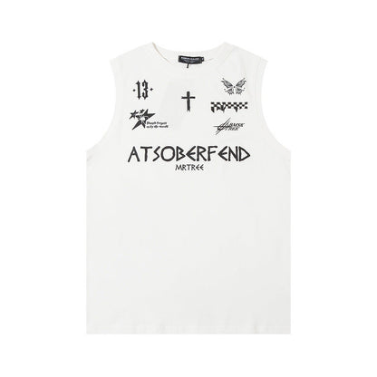 Men Vest Sleeveless T-shirt Men's and Women's Oversize Hip Hop Sports Vest