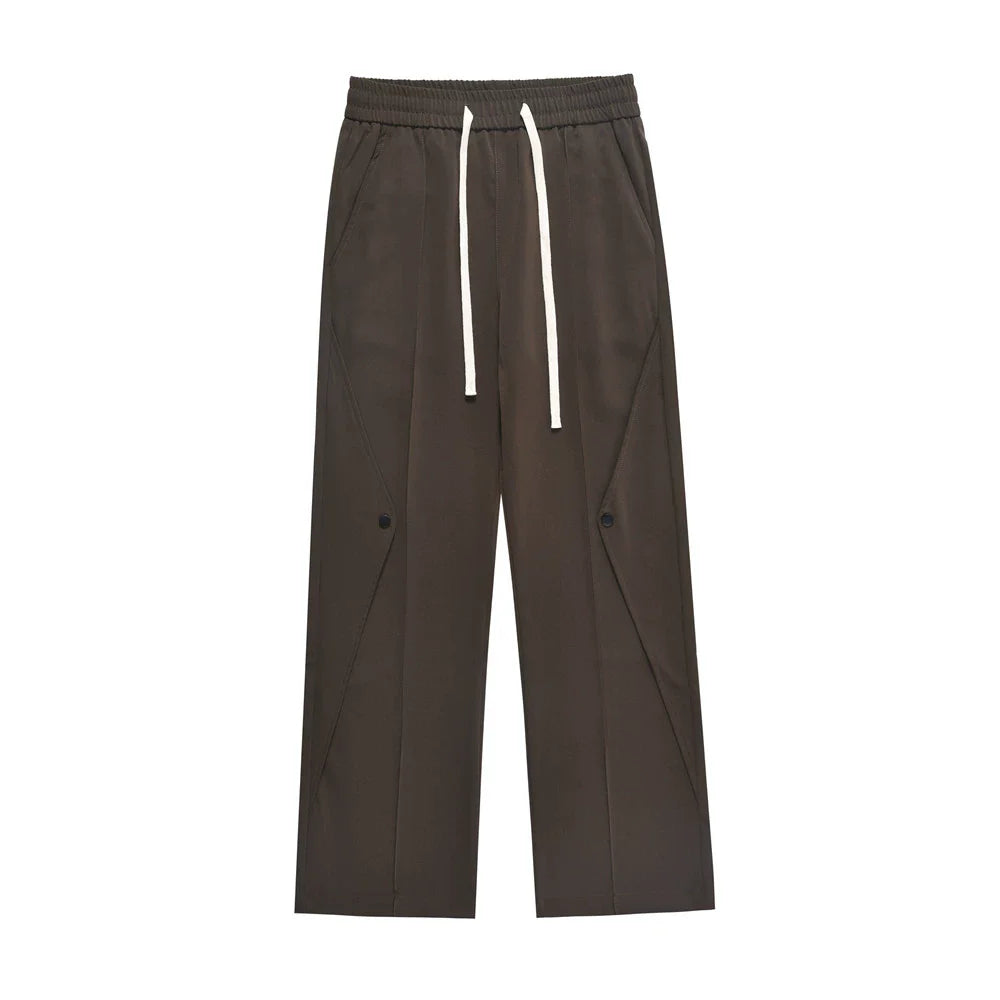 Men Sweatpants Casual Suit Pants Drape Straight-Leg Wide-Leg Pants Simple