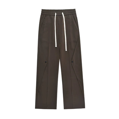 Men Sweatpants Casual Suit Pants Drape Straight-Leg Wide-Leg Pants Simple