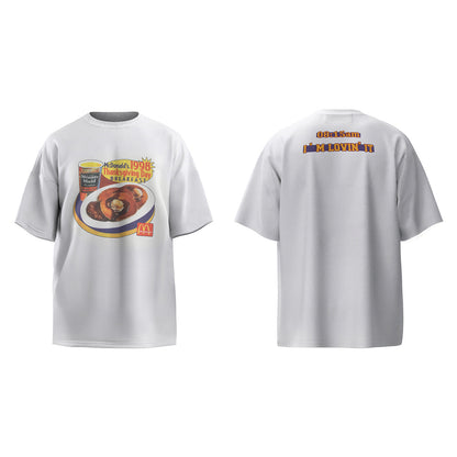 Unisex T-Shirts PureyTalk American Burger Printed Old Loose Casual T-Shirt