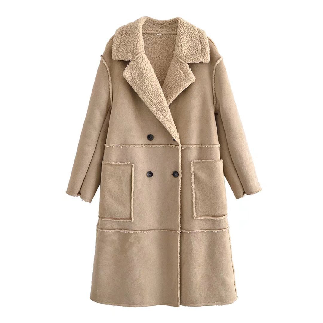 Women Cotton Coat Winter Casual Fleece Leather Coat