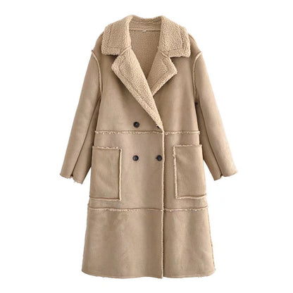 Women Cotton Coat Winter Casual Fleece Leather Coat