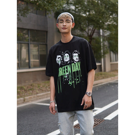 Green Day T Shirt Retro Loose