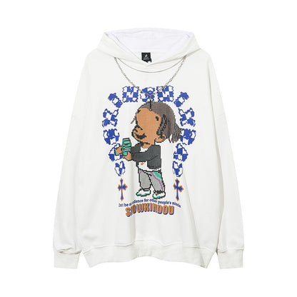Men Hoodie Hiphop Cartoon Hooded Sweatshirt Men and Women