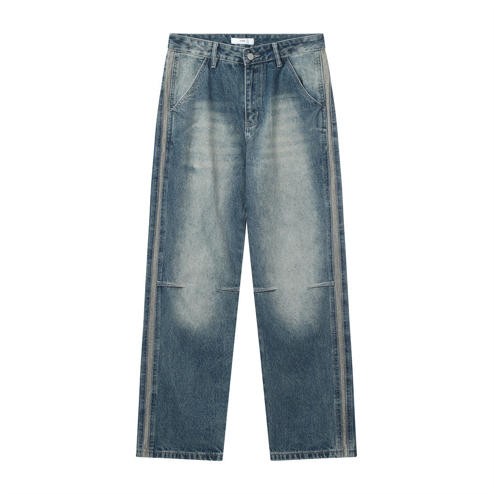 Men Jeans Vintage Washed Trendy Loose