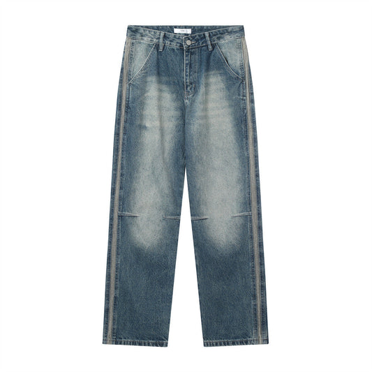 Men Jeans Vintage Washed Trendy Loose