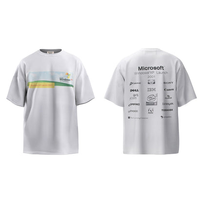 Unisex T-Shirts Microsoft WindowsXP Launch 2001 Printed Short Sleeves