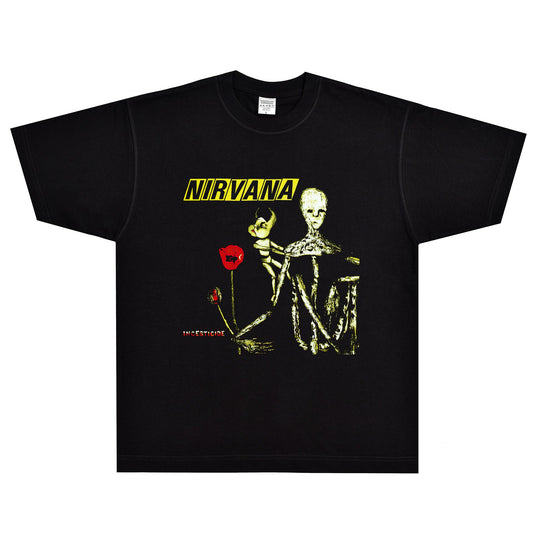 Rock Star T Shirt T-shirt Nirvana Band Rock American Style Loose Vintage Short Sleeve