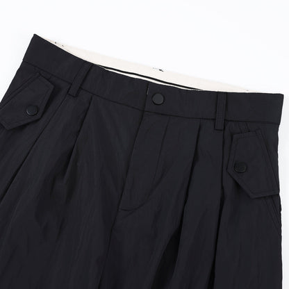 Men Sweatpants Loose Multi-Pocket Streamers Wide Leg Casual Trousers