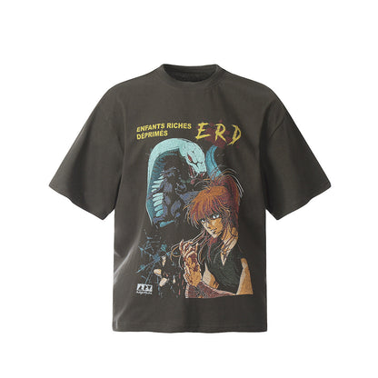 Unisex T-Shirts ERD Melancholic Rich Second Generation Anime Retro Loose T-Shirt