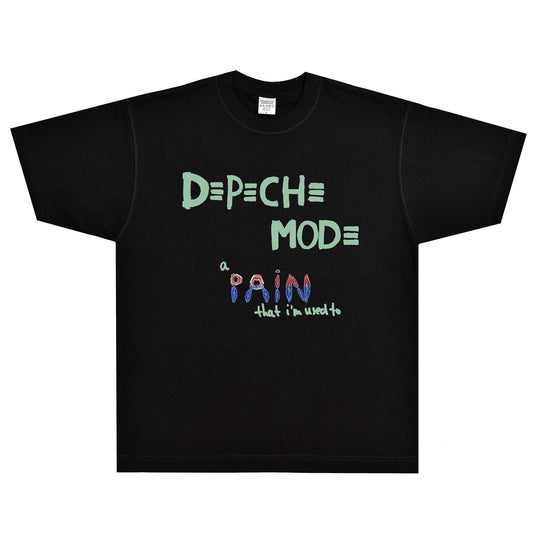 Rock Star T Shirt Depeche Mode T-shirt Rock American Retro Street Loose Baggy Trendy Men's Printed Short Sleeve