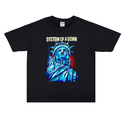 Rock Star T Shirt System Of A Down Fallen Band Printed T-shirt Short Sleeve Loose