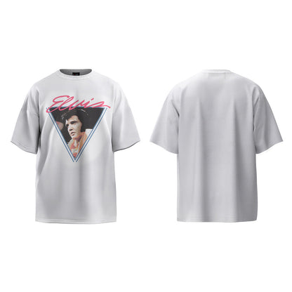 Unisex T-Shirts Loose Cotton Casual Elvis Portrait Print T-Shirt