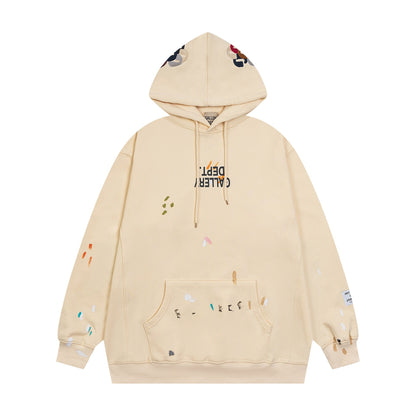 Gallery Dept Hoodie Splash Ink Letter Embroidered Hooded Sweater