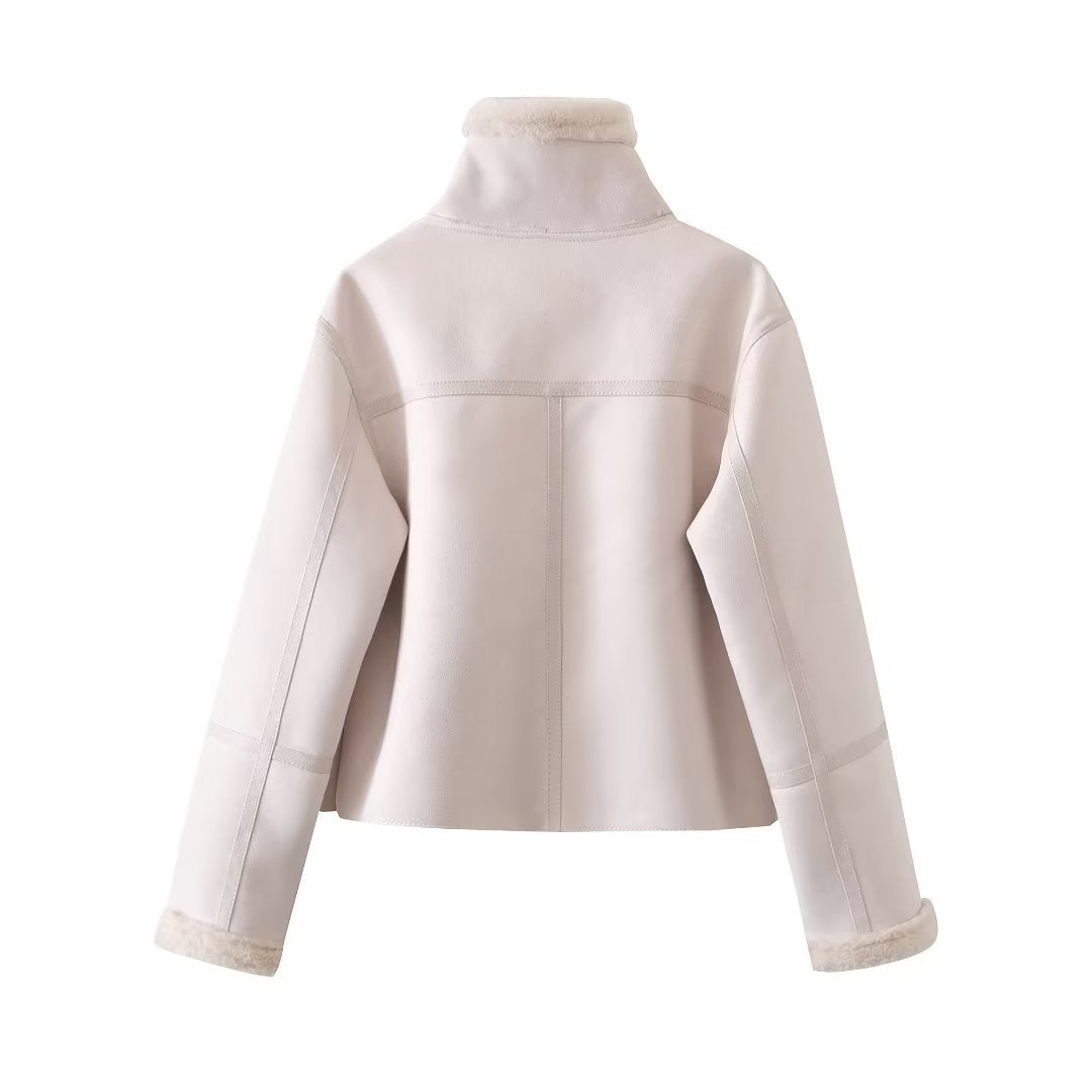 Women Cotton Coat Loose Suede Fleece Jacket