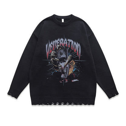 Women Sweater Vintage Cartoon Anime Lazy Style Knitted Sweater