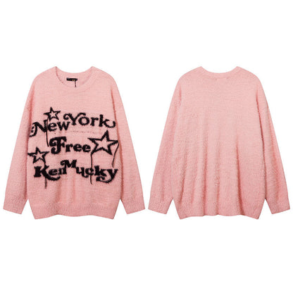 Women Sweater Ripped Sweater Oversize Vintage