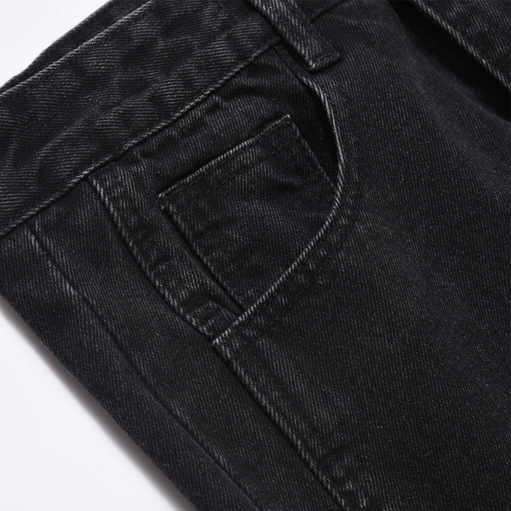 Men Jeans Stitching Straight Casual Distressed