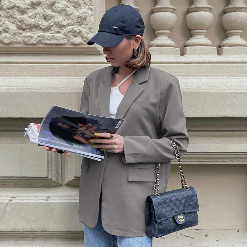Women Trench Coat Suit Jacket Autumn and Winter Long Sleeve