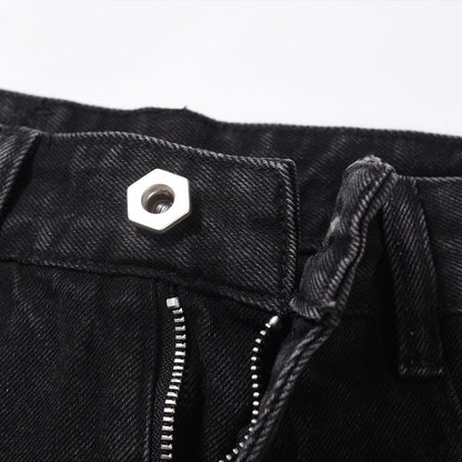 Men Jeans Stitching Straight Casual Distressed