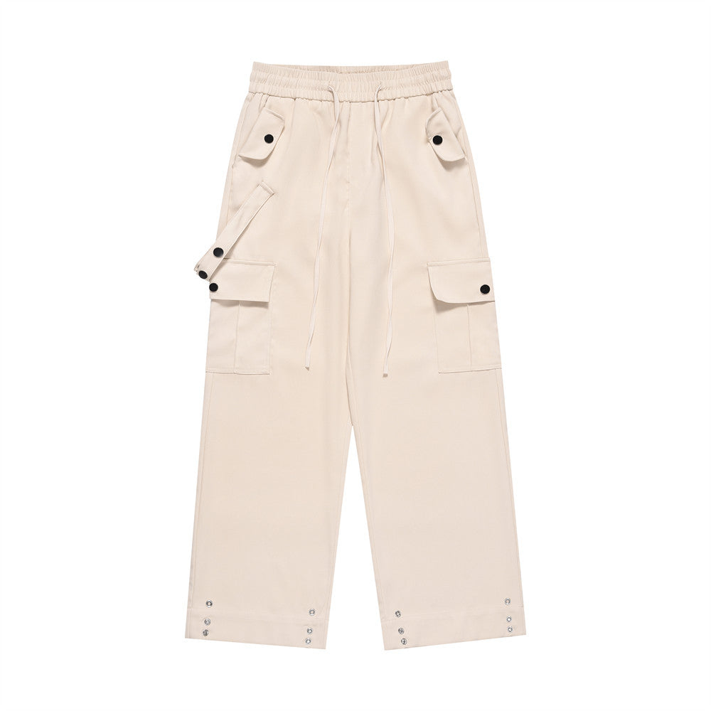 Men Sweatpants Workwear Casual Pants Men's Loose Drooping Elasticated Pants Pocket Straight Sports Trousers