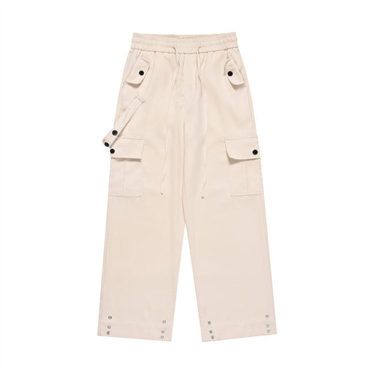 Men Sweatpants Workwear Casual Pants Men's Loose Drooping Elasticated Pants Pocket Straight Sports Trousers