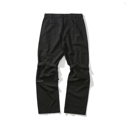 Cargo Pants Lace-up Diamond-Embedded Loose