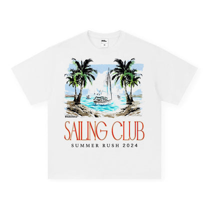 Vintage T-shirts Summer Coconut Vintage Print Short Sleeve Loose Half Sleeve