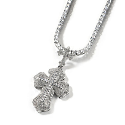 Jewelry ins Wind Cross Hip Hop Necklace Men's and Women's Copper with Zircon Egypt Pieces Crosses St. Valentine's Spectrum